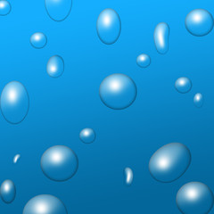 Water drops on blue background