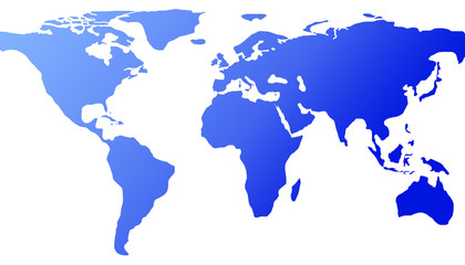 Fototapeta na wymiar Map of the world in blue