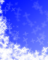 Snowflakes on light blue background