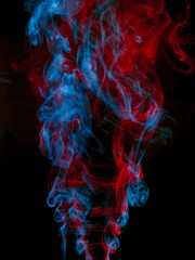 Red and blue smoke