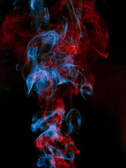 Obraz premium Red and blue smoke