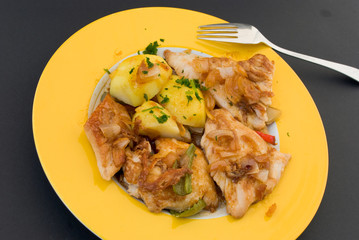 Grilled Chicken Breast with Potato,roasted Onion 4