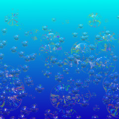Fototapeta na wymiar Clear underwater bubbles for background