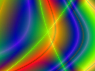 Fractal rendition of colored curves back ground