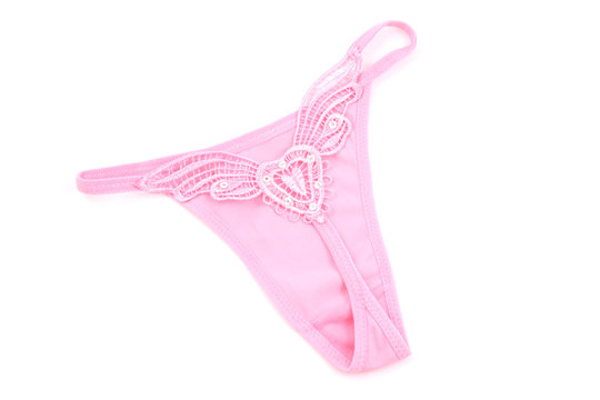 pink and sexy underwear isolated on white