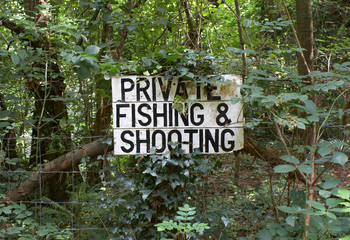 Private Fishing & Shooting signpost