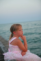 Little girl and sea
