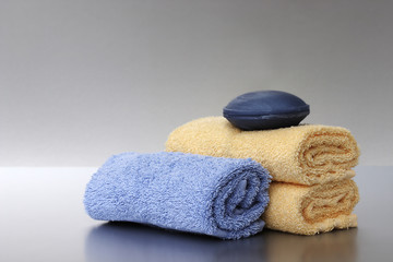 Fototapeta na wymiar Soap and towels