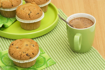 Muffin and cappuccino