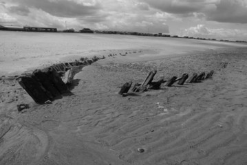 Boat sunk in sand