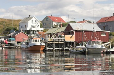 Fototapeta na wymiar Norweski łodzi rybackich.