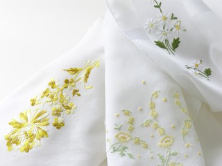 lovely embroiderries on batista handkerchiefs 