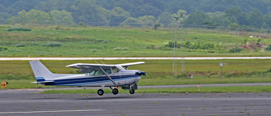 Blue and White Landing