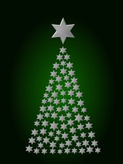 Weihnachtsbaum-Sterne-Silber-Grün