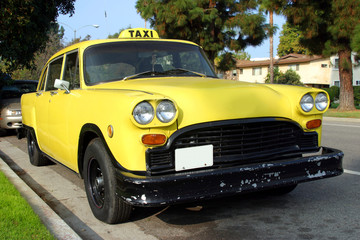 Yellow taxi waiting for passengers