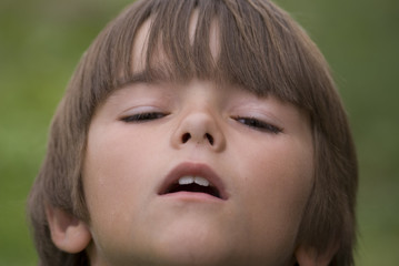 boy with opened mouth