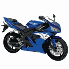 Abwaschbare Fototapete Motorrad blaues Motorrad