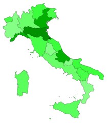 Fototapeta na wymiar Italien mit Provinzen