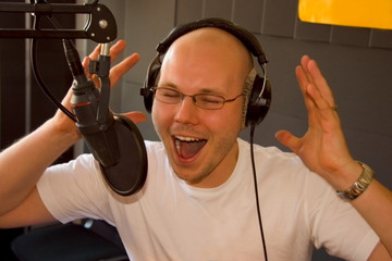 Announcer and dj at broadcasting station