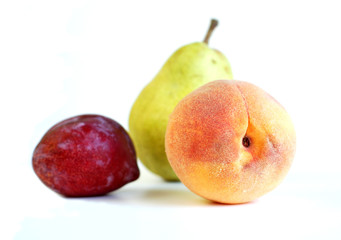 Fresh Fruit on White