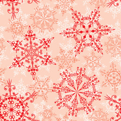 Naklejka na ściany i meble Seamless snowflakes pattern, vector