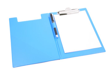 clipboard with a pen