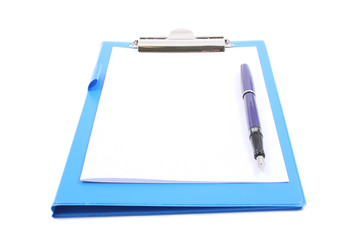 clipboard with a pen