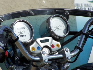 motorcycle dashboard & handlebars