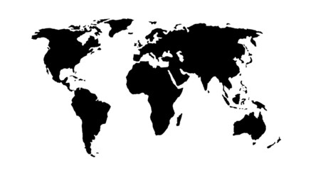 Fototapeta na wymiar world map (black)