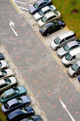 Rows of cars in a public carpark