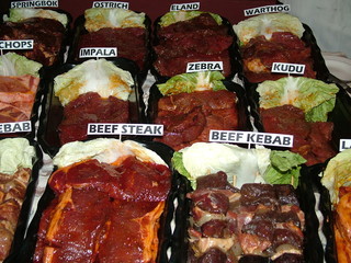 Various meat in a Braai in Namibia