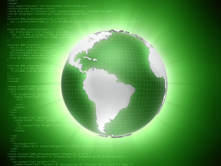 gruner leuchtender globus