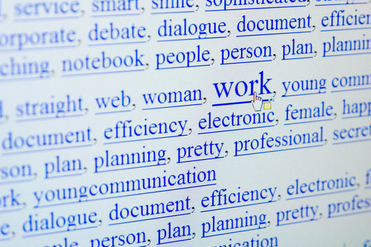 internet keywords screen - work