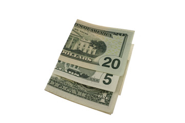 Folded dollar bills