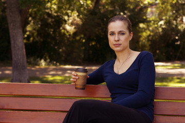 Obraz premium Woman with coffee cup