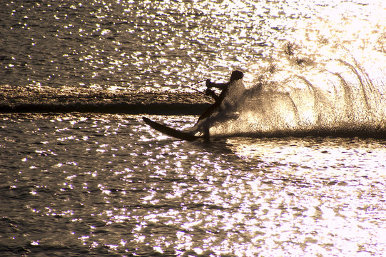 WakeBoard in silhouette