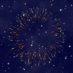 Deurstickers the star night sky, abstract cosmic background with firework © AnRo brook
