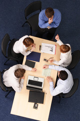 brainstorming - five business people meeting
