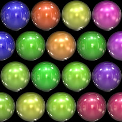 Colorful unmarked billiard balls