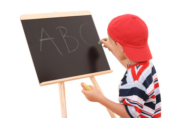 blackboard and child