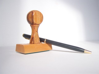 stamp and pen