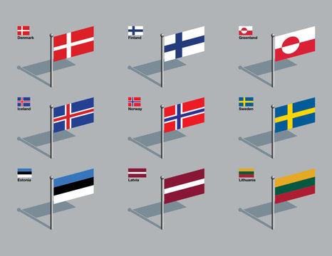 Flag Pins - Nordic, Baltic