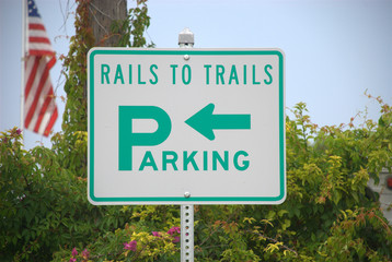 Rails to Trails Parking Sign