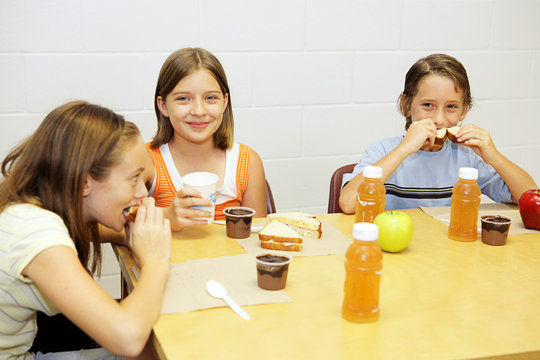 School Lunch In Cafeteria