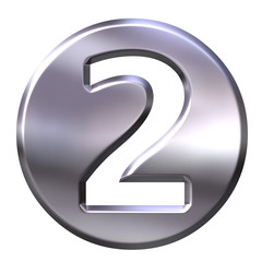 3D Silver Framed Number 2
