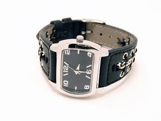 Black and Silver Wristwatch