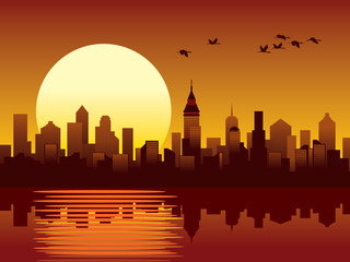 Fototapeta premium City sunset