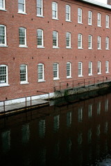 Fototapeta na wymiar Historic Lowell, Massachusetts textile mill building