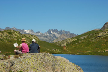Fototapeta premium Lecture en altitude