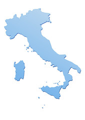 Carte d'Italie bleu